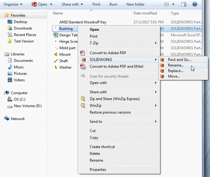 Solidworks File Utilities Folder Rename File Rename or move SOLIDWORKS Files with SOLIDWORKS Explorer - IME Wiki