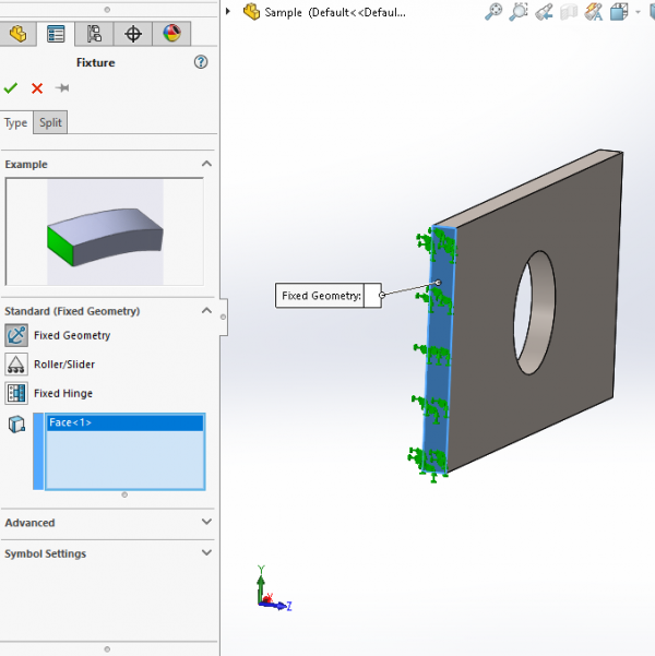 To Start Your First SOLIDWORKS Simulation 4/8 Apply Fixtures IME Wiki