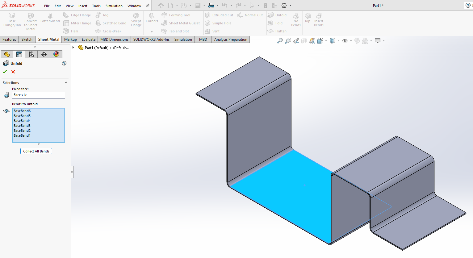 SOLIDWORKS Sheet Metal Fold and Unfold - IME Wiki