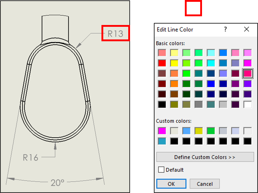 Line format color display mode in SOLIDWORKS Drawing - IME Wiki