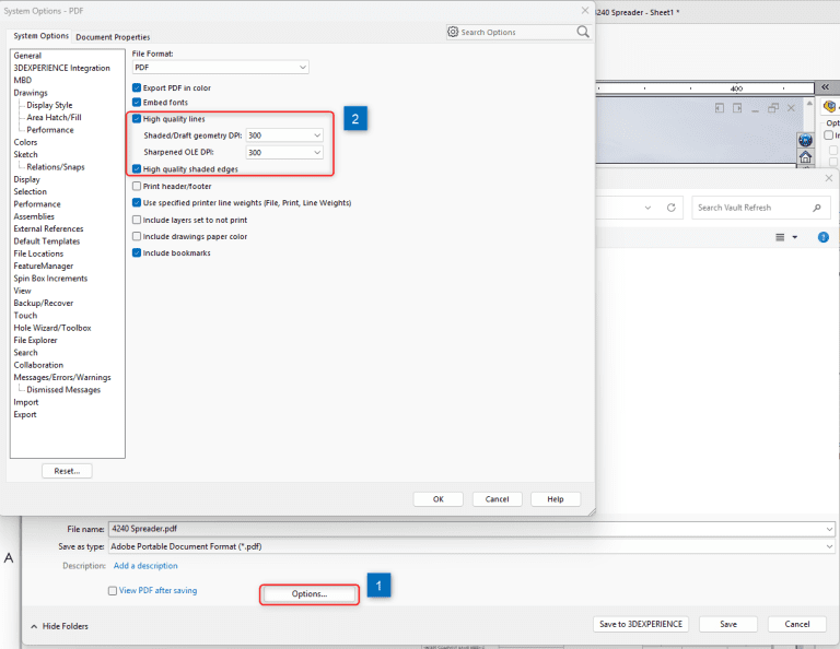 SOLIDWORKS Issue - Missing Lines When Exporting Drawing to PDF - IME Wiki